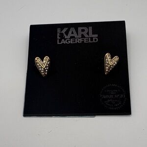 Karl Lagerfeld Gold Heart Earrings